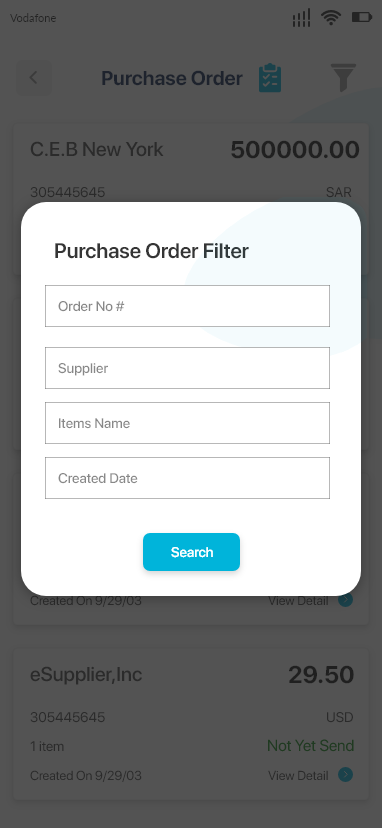 39. Filter purchase order