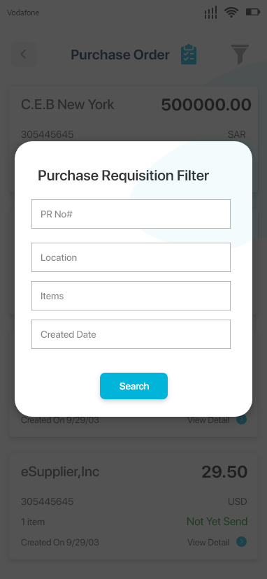42. Filter purchase order – 1